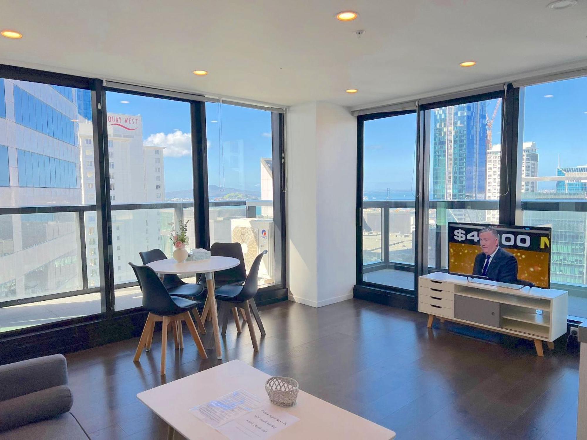 Magnificent Harbour View Skytower View Apartment In Cbd Окленд Екстер'єр фото